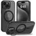 iPhone 15 matte/ black, tugiandlaga MagSafe silicone case