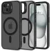 iPhone 15 matte/ black, tugiandlaga MagSafe silicone case