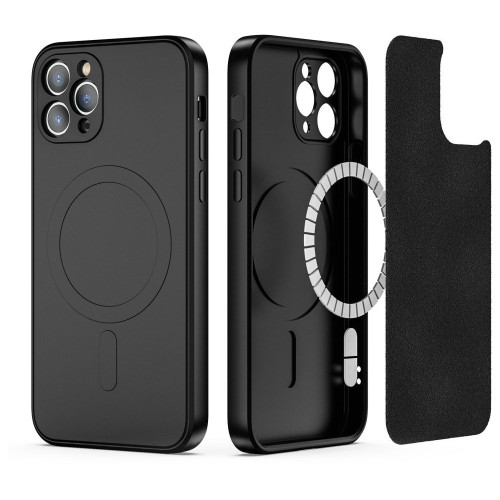 iPhone 11 pro max black silicone case MagSafe
