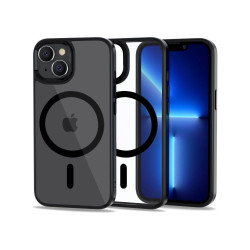 Apple iPhone 14 - transparent, with black edges silicone case - with plastic back - Apple iPhone 14 - transparent, with black edges silicone case - with plastic back -