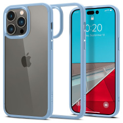 Apple iPhone 14 Pro - light blue with edges silicone case, with plastic back Apple iPhone 14 Pro - light blue with edges silicone case, with plastic back