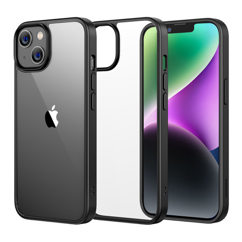 iPhone 14 Plus/15 Plus.Silikoonist servadega,plastikust läbipaistva tagusega ümbris.