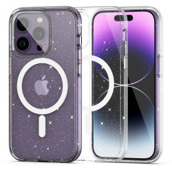 iPhone 14 Pro Max.Läbipaistev glitter silikoonümbris Magsafe.