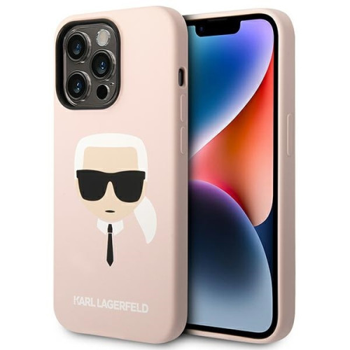 iPhone 14 Pro.Roosa Karl Lagerfeld silikoonümbris