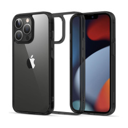 iPhone 13 Pro.Mustade silikoonist servadega,plastikust tagusega ümbris iPhone 13 Pro.Mustade silikoonist servadega,plastikust tagusega ümbris