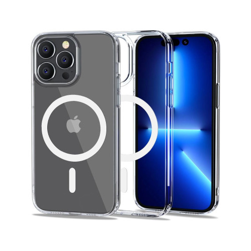 Apple iPhone 14 Pro Max - Läbipaistev silikoonümbris,plastikust tagusega Apple iPhone 14 Pro Max - Läbipaistev silikoonümbris,plastikust tagusega