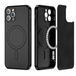 iPhone 12 Pro Max.Must Magsafe silikoonümbris.