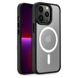 iPhone 13 Pro.Mustade silikoonist servadega,plastikust tagusega (läbipaistev)