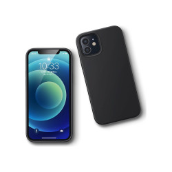 iPhone 12 Mini.black silicone case.