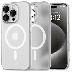 iPhone 16 Pro Max, матовый (белый) MagSafe силиконовый чехол