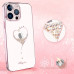 APPLE IPHONE 13 - прозрачный, розовыми с краями Swarovski