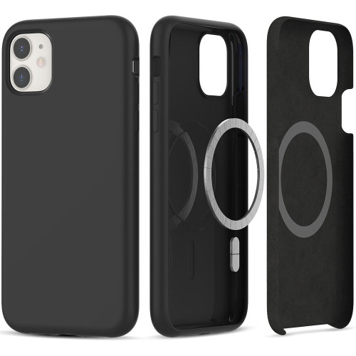 iPhone 11 чёрный силиконовый чехол MagSafe