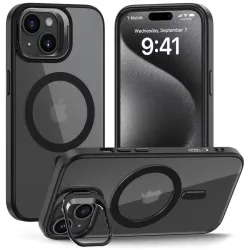 iPhone 15 матовый/ чёрный, с подставкой MagSafe силиконовый чехол iPhone 15 матовый/ чёрный, с подставкой MagSafe силиконовый чехол