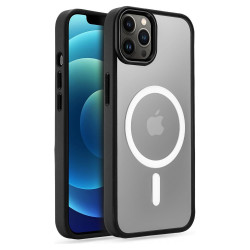 iPhone 12/12 Pro с чёрными силиконовыми краями, прозрачнойst с пластиковой задней частью MagSafe чехол iPhone 12/12 Pro с чёрными силиконовыми краями, прозрачнойst с пластиковой задней частью MagSafe чехол