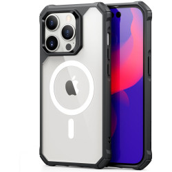 Apple iPhone 14 pro - с чёрными силиконовыми краями, с прозрачной пластиковой задней частью Apple iPhone 14 pro - с чёрными силиконовыми краями, с прозрачной пластиковой задней частью