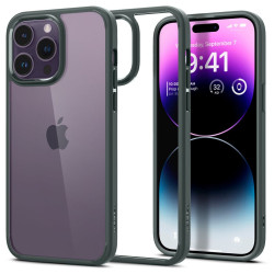 Apple iPhone 14 Pro - тёмно-зелёными с краями силиконовый чехол, с пластиковой задней частью Apple iPhone 14 Pro - тёмно-зелёными с краями силиконовый чехол, с пластиковой задней частью