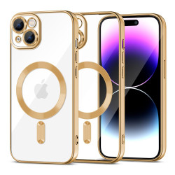 iPhone 15 Gold Tech-Protect Magshine MagSafe прозрачный чехол iPhone 15 Gold Tech-Protect Magshine MagSafe прозрачный чехол